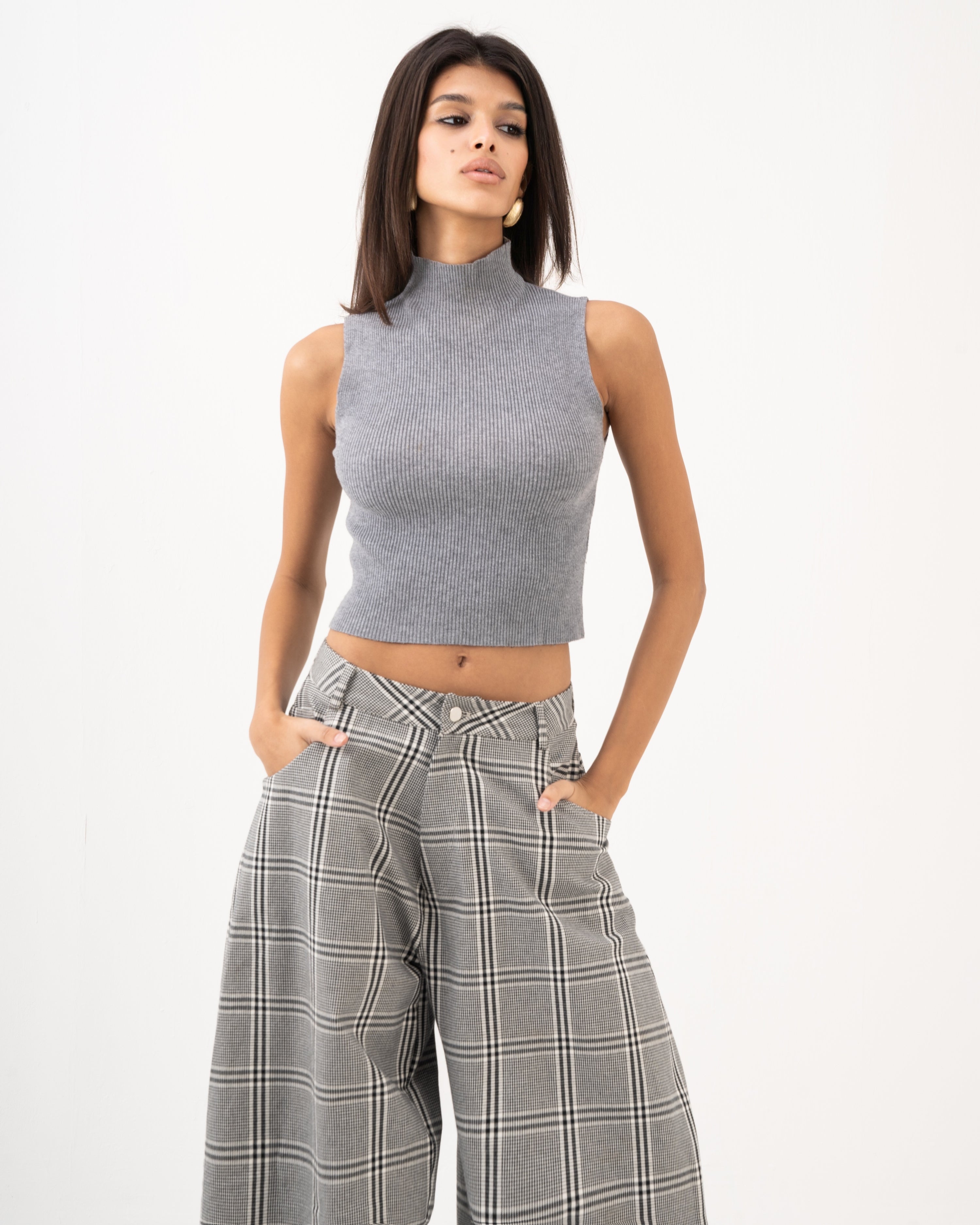 Mosaïque Neck Knit Top