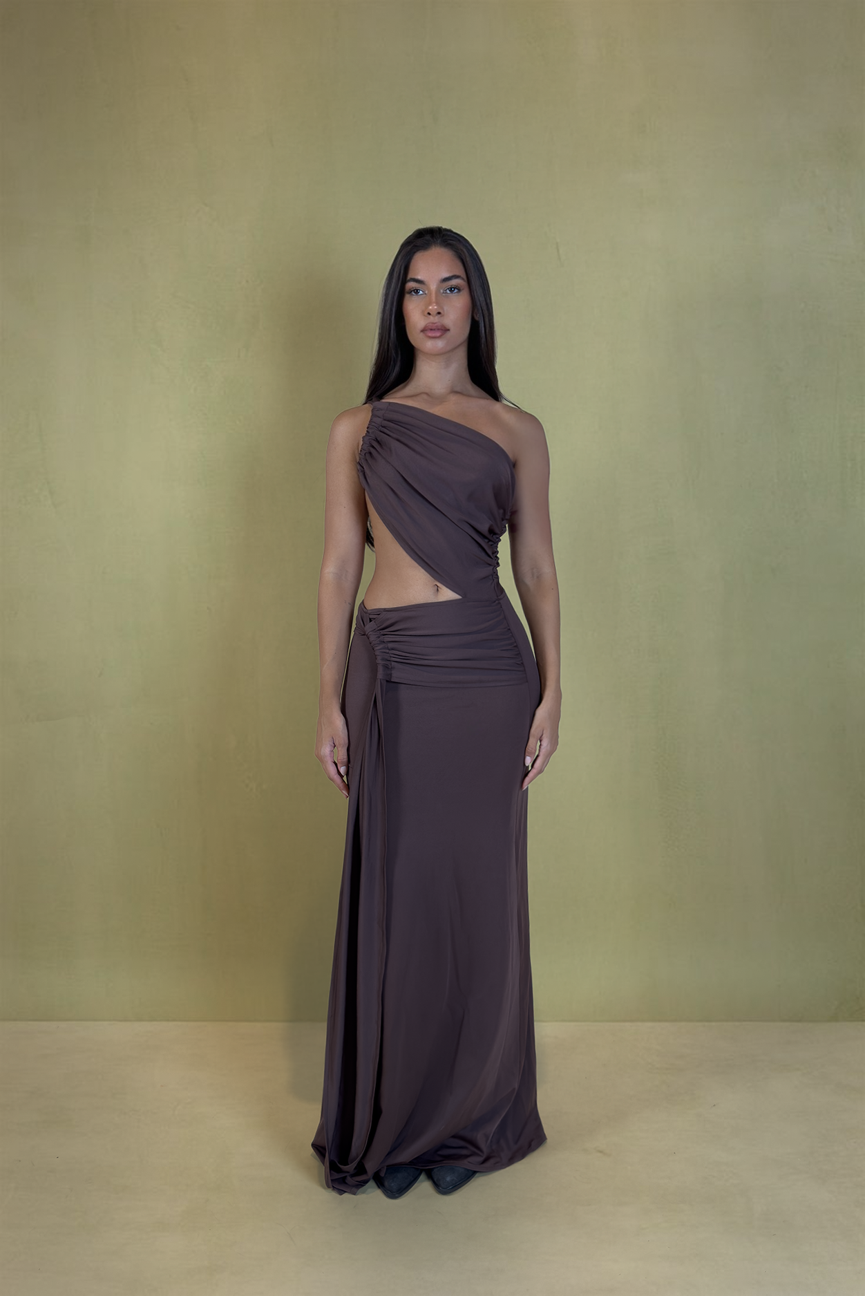 The Dunes Dress Brown
